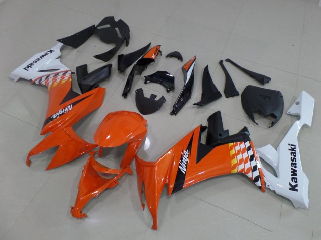Cheap 2008-2010 Orange and White Kawasaki Ninja ZX10R Motorcycle Fairings Canada