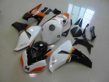 Cheap 2008-2011 White and Black and Orange Race Honda CBR1000RR Motorcycle Fairings Canada