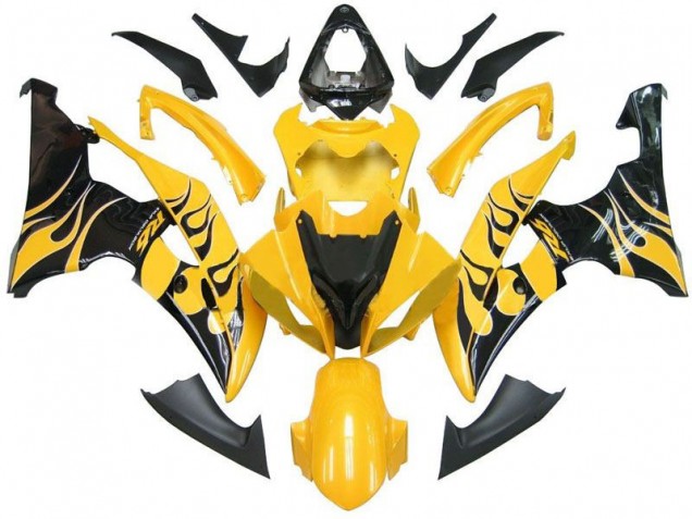 Cheap 2008-2016 Yellow Black Flame R6 Yamaha YZF R6 Motorcycle Fairings Canada Cheap 2008-2016 Yellow Black Flame R6 Yamaha YZF R6 Motorcycle Fairings Canada