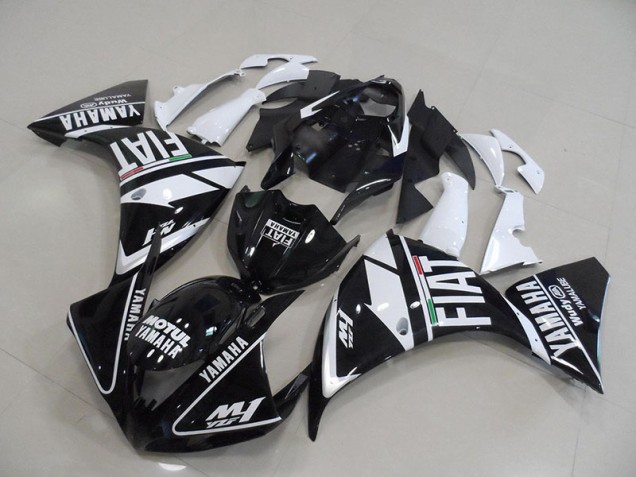 Cheap 2009-2011 Black White Fiat Yamaha YZF R1 Motorcycle Fairings Canada Cheap 2009-2011 Black White Fiat Yamaha YZF R1 Motorcycle Fairings Canada
