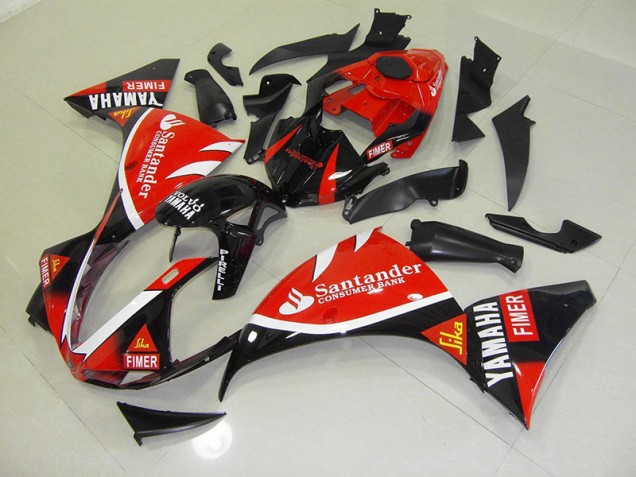 Cheap 2009-2011 Red Black Santander Yamaha YZF R1 Motorcycle Fairings Canada Cheap 2009-2011 Red Black Santander Yamaha YZF R1 Motorcycle Fairings Canada
