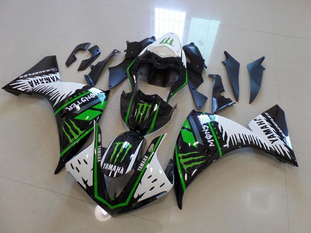 Cheap 2012-2014 White Green Big Monster Yamaha YZF R1 Motorcycle Fairings Canada Cheap 2012-2014 White Green Big Monster Yamaha YZF R1 Motorcycle Fairings Canada