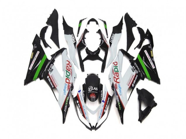 Cheap 2013-2018 White Black Kawasaki Ninja ZX6R Motorcycle Fairings Canada Cheap 2013-2018 White Black Kawasaki Ninja ZX6R Motorcycle Fairings Canada